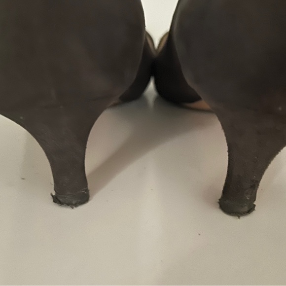 🇬🇧🇮🇹 Emma Hope Grey suede pointy toe w cut-out details, 50 mm (2") UK/EU size 42 - Picture 4 of 7